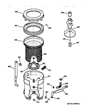 Tub, basket & agitator