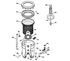 Hotpoint VBXR1060V0AA tub, basket & agitator diagram