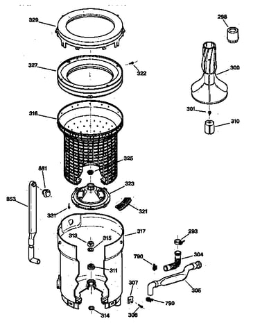 Tub, basket & agitator