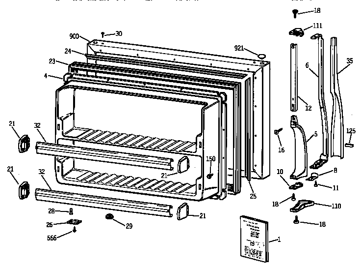Freezer door