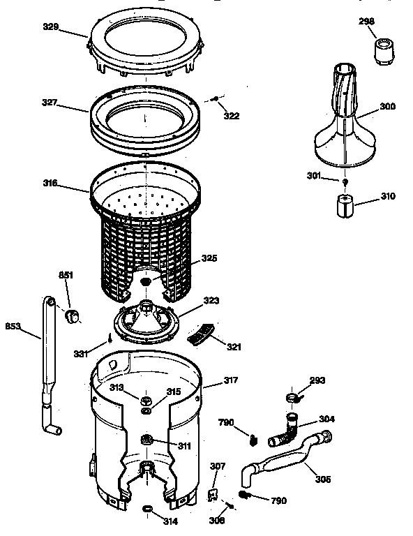 TUB, BASKET & AGITATOR