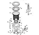 GE YBXR1060T8WW tub, basket & agitator diagram