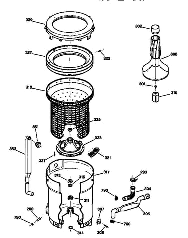 Tub, basket & agitator