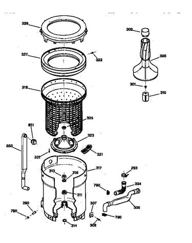 Tub, basket & agitator