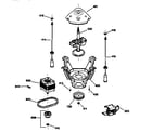 GE YBXR2070T8WW suspension, pump & drive components diagram