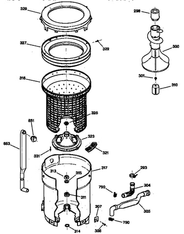 Tub, basket & agitator
