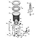 GE YIXR1060T8AA tub, basket & agitator diagram
