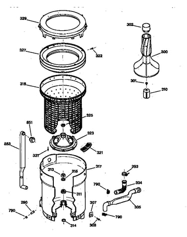 Tub, basket & agitator