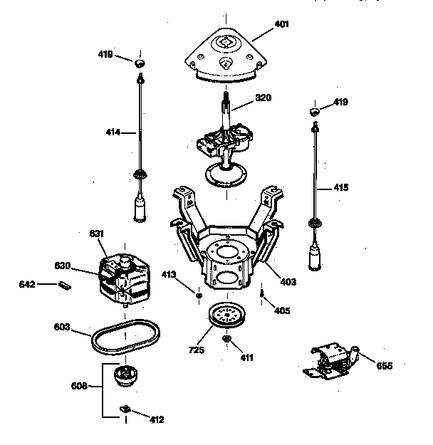 Suspension, pump & drive components