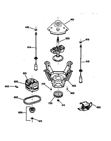Suspension, pump & drive components