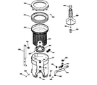 GE YLXR1020T8WB tub, basket & agitator diagram