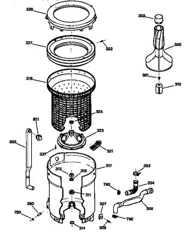 Tub, basket & agitator