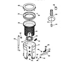 GE YWSR4100V0WW tub, basket & agitator diagram