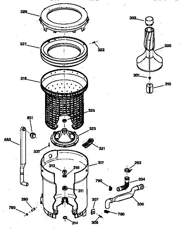 Tub, basket & agitator
