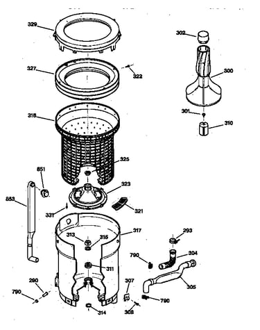 Tub, basket & agitator