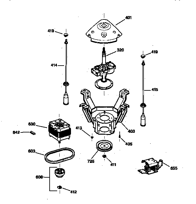 Suspension, pump & drive components