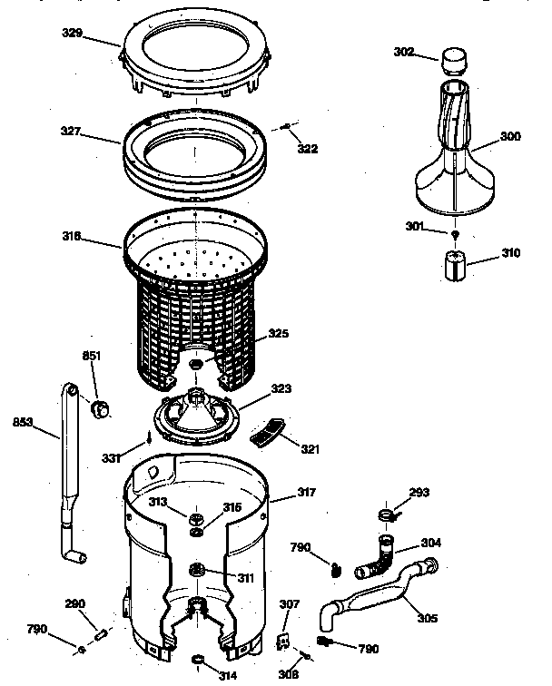 TUB, BASKET & AGITATOR