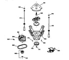 GE YBXR1060V0WW suspension, pump & drive components diagram