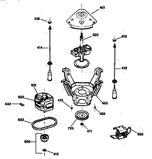 Suspension, pump & drive components