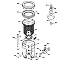 GE WCCB2050V0AC tub, basket & agitator diagram