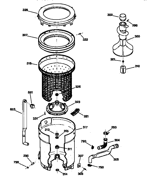Tub, basket & agitator