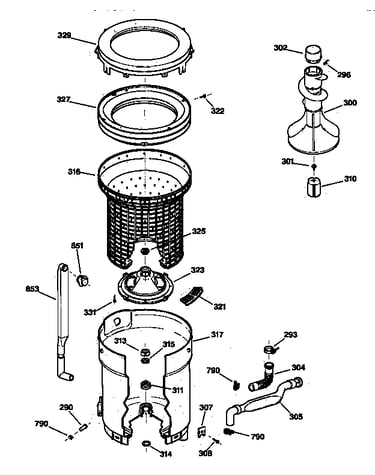 Tub, basket & agitator