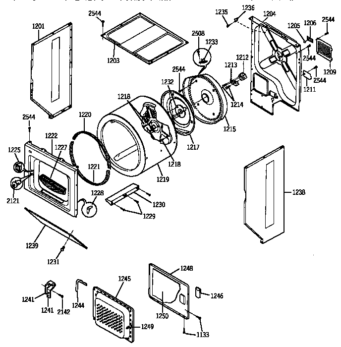 Dryer-cabinet, drum & heater