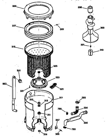 Tub, basket & agitator