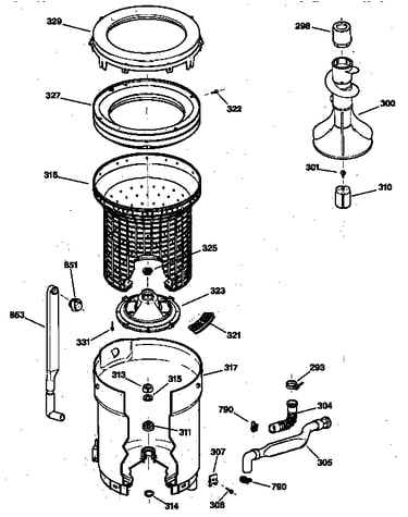 Tub, basket & agitator