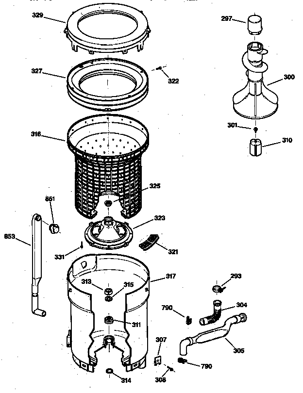 TUB, BASKET & AGITATOR