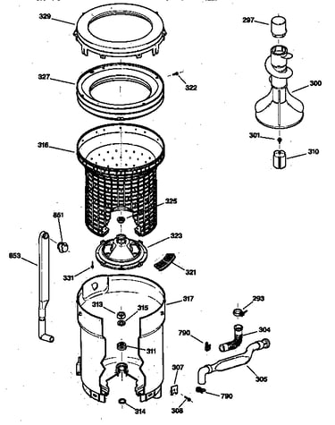 Tub, basket & agitator
