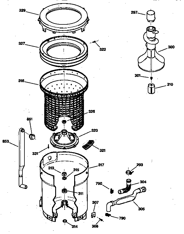 TUB, BASKET & AGITATOR