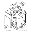 GE WDSR4110TAWW cabinet, cover & front panel diagram