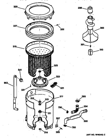 Tub, basket & agitator