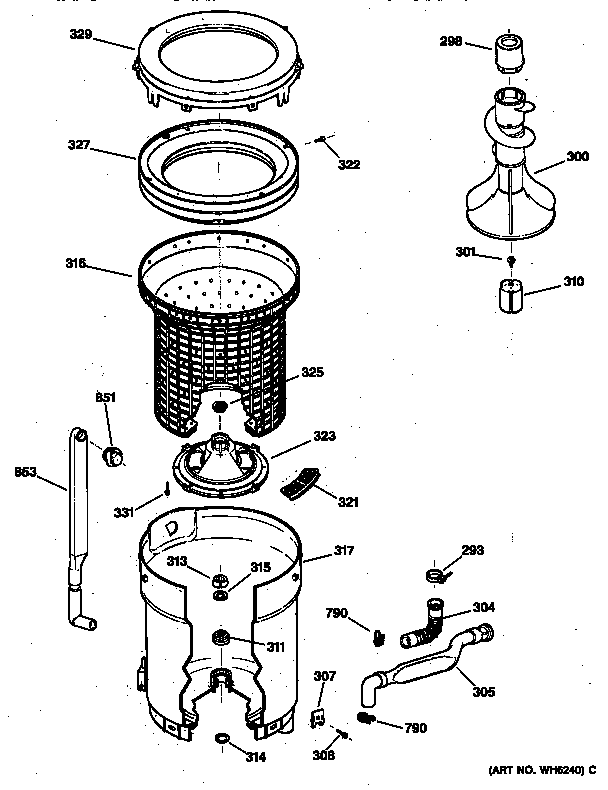 Tub, basket & agitator