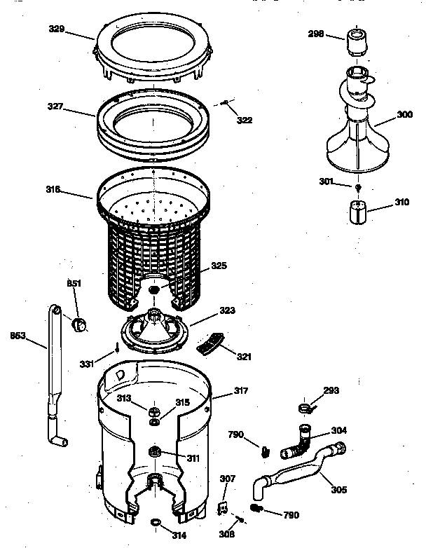 TUB, BASKET & AGITATOR