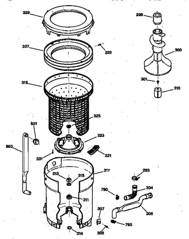 Tub, basket & agitator