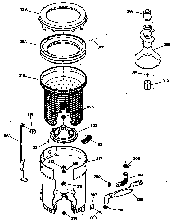 Tub, basket & agitator