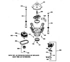 GE WISQ416CTAWW suspension, pump & drive components diagram