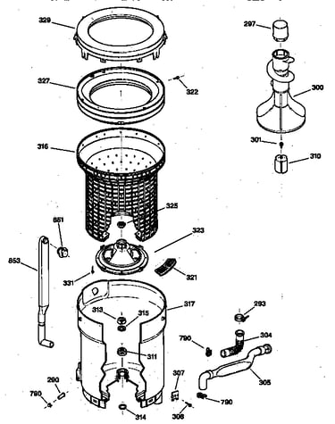 Tub, basket & agitator