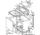GE WIST208JTAWW cabinet, cover & front panel diagram