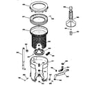 GE WLXR1020TAWB tub, basket & agitator diagram