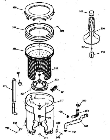 Tub, basket & agitator