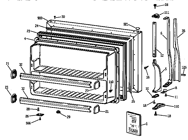 Freezer door