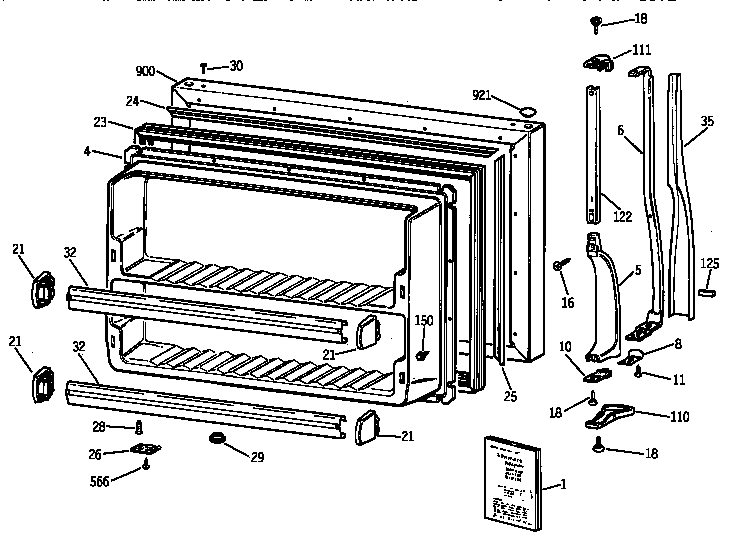 Freezer door