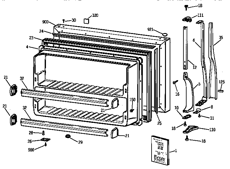 Freezer door
