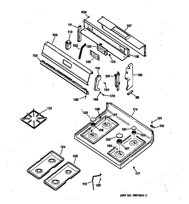 Control panel & cooktop