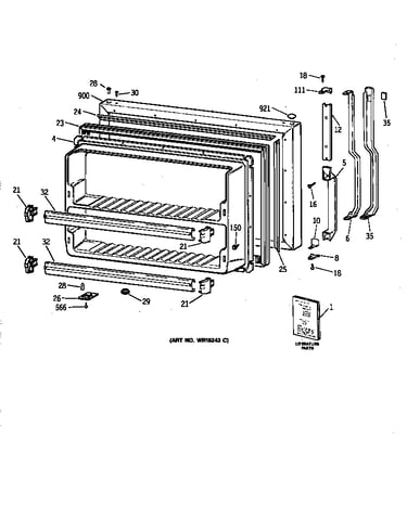 Freezer door
