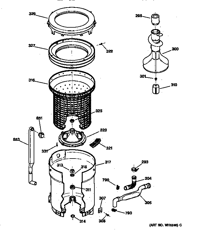 TUB, BASKET & AGITATOR