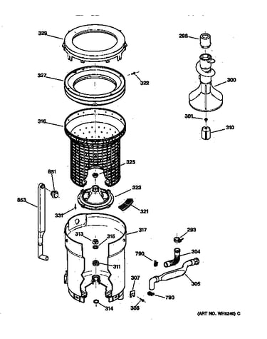 Tub, basket & agitator